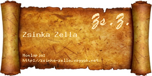 Zsinka Zella névjegykártya
