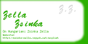 zella zsinka business card